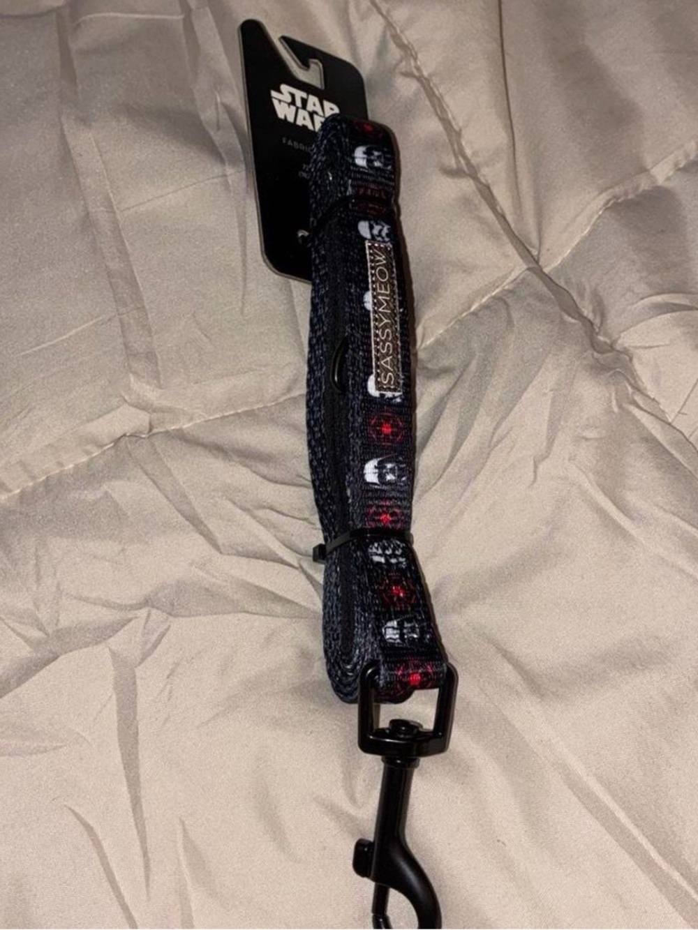 Star Wars Black and Red Leash with Stormtrooper Motif